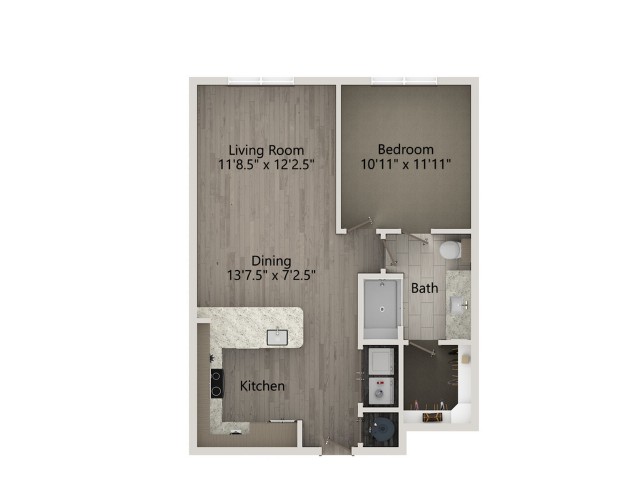 A2B | 1 bed 1 bath | from 717 square feet