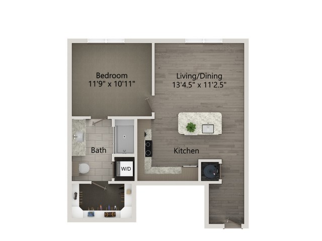 A3 | 1 bed 1 bath | from 636 square feet