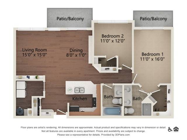 Torrey | 2 bed 2 bath | 1266 sq ft