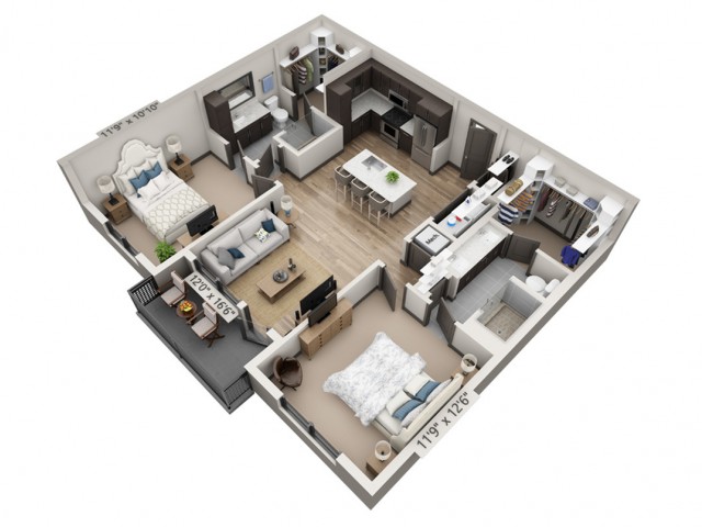 B1 | 2 bed 2 bath | from 1045 square feet