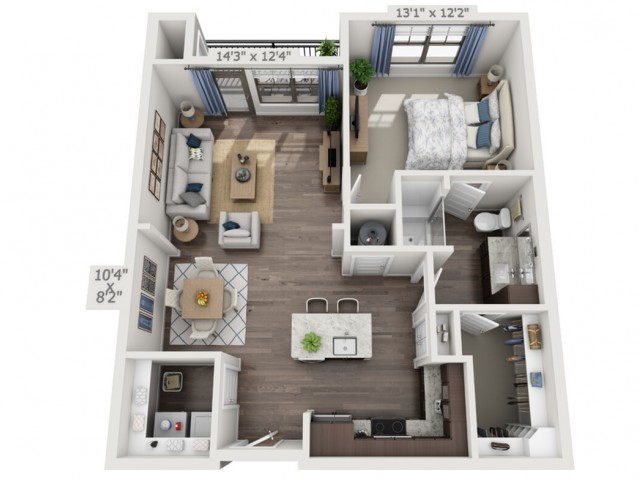 A2 | 1 bed 1 bath | from 851 square feet