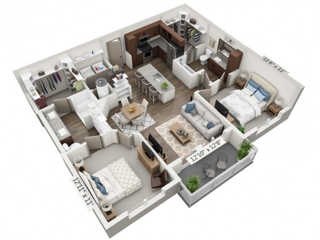 Mezzo | 2 bed 2 bath | from 1055 square feet