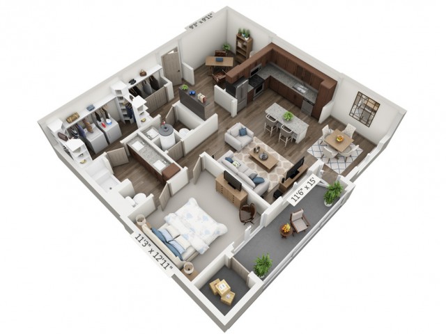 Opus | 1 bed 2 bath | from 998 square feet