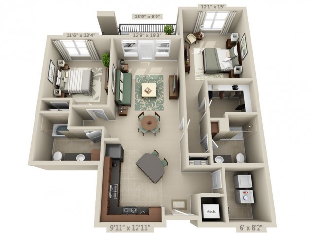 Vibrato | 2 bed 2 bath | from 1252 square feet