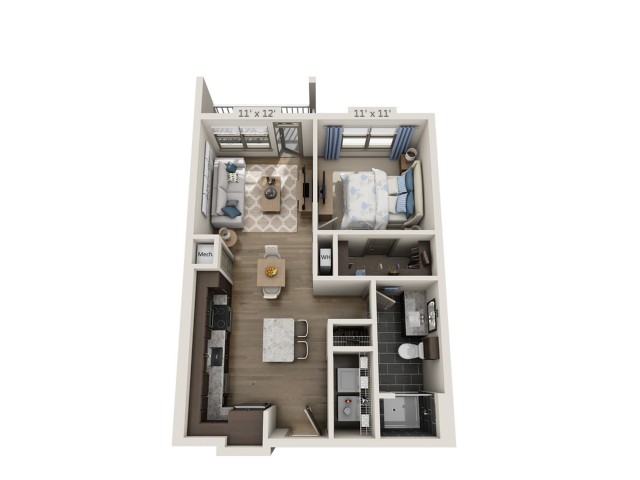 A1 | 1 bed 1 bath | from 675 square feet