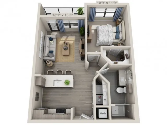 A1 | 1 bed 1 bath | from 675 square feet