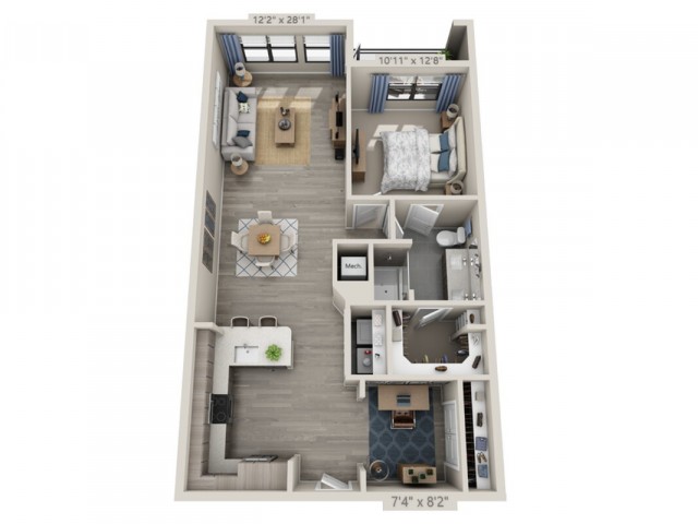 A3 | 1 bed 1 bath | from 972 square feet