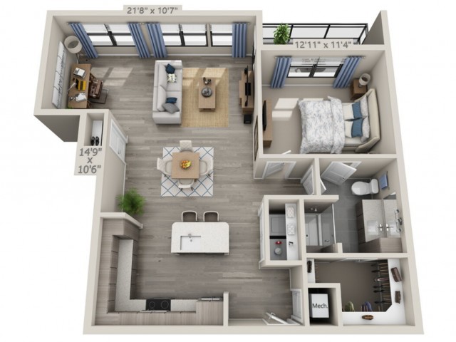 A5 | 1 bed 1 bath | from 955 square feet