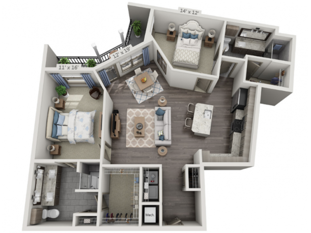 B5 | 2 bed 2 bath | from 1252 square feet