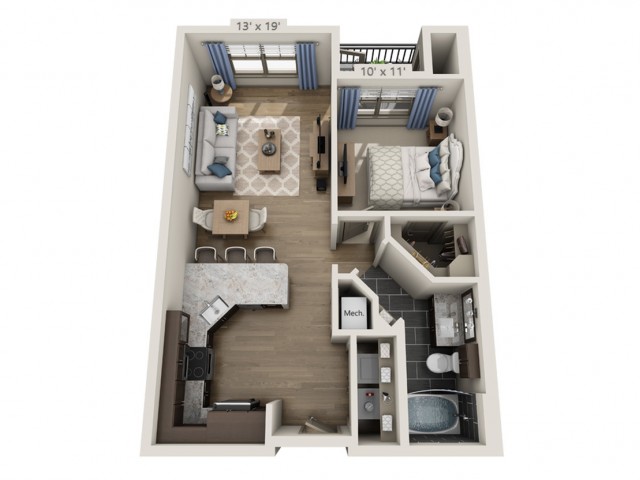 Nash HC | 1 bed 1 bath | from 691 square feet
