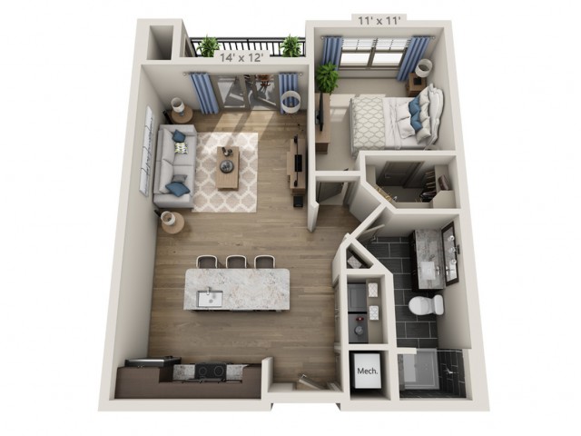 Dylan A | 1 bed 1 bath | from 765 square feet