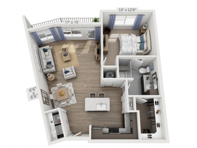 Dylan2A | 1 bed 1 bath | from 859 square feet