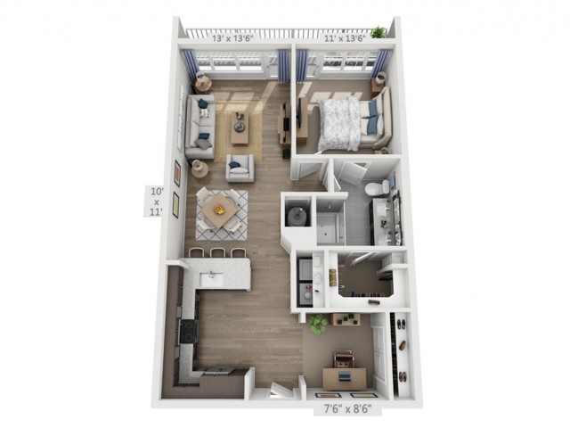 PresleyA | 1 bed 1 bath | from 913 square feet