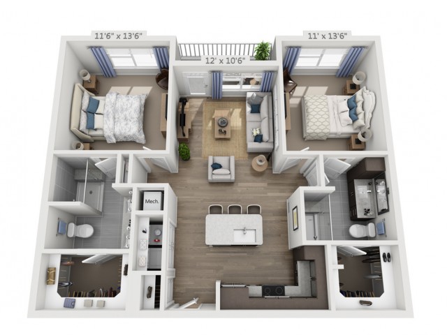 Harrison | 2 bed 2 bath | from 1043 square feet