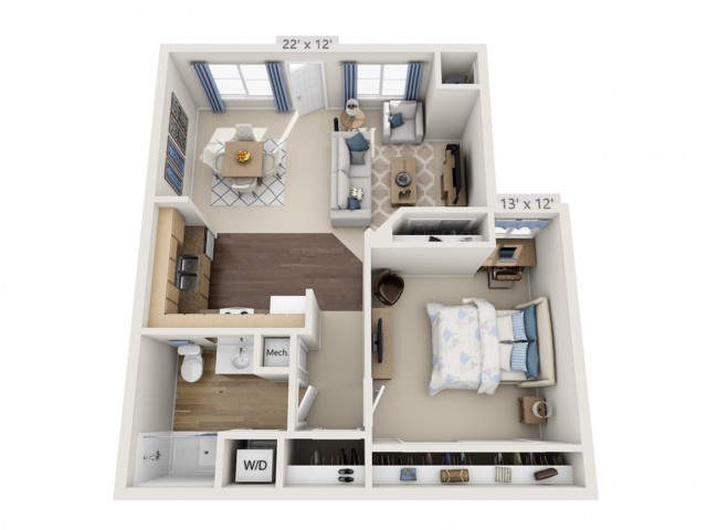 Taylor | 1 bed 1 bath | from 691 square feet