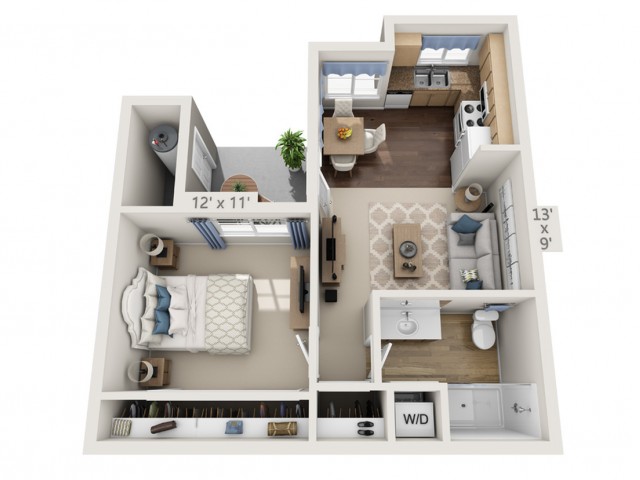 Buffett | 1 bed 1 bath | from 588 square feet
