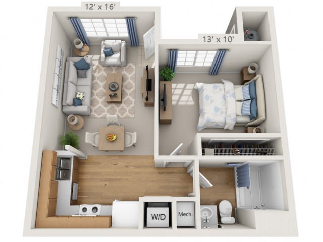 Buffet | 1 bed 1 bath | from 588 square feet