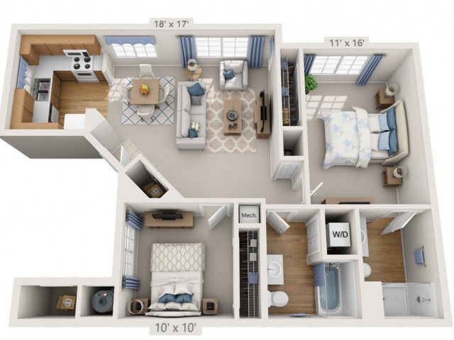 Dylan | 2 bed 2 bath | from 954 square feet