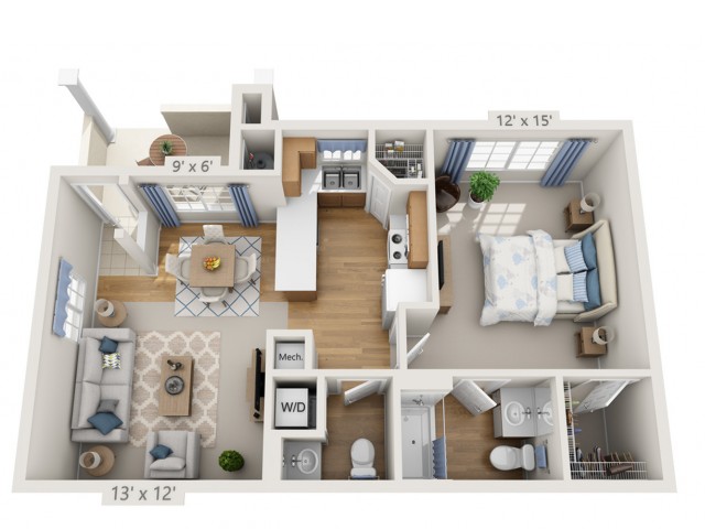 Young | 1 bed 2 bath | from 762 square feet