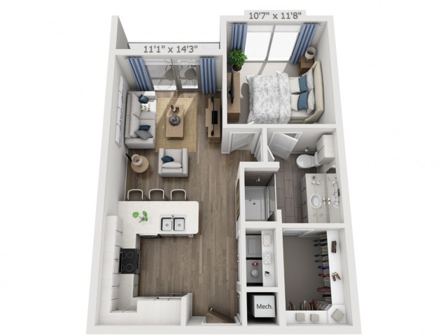 B2 | 1 bed 1 bath | from 652 square feet