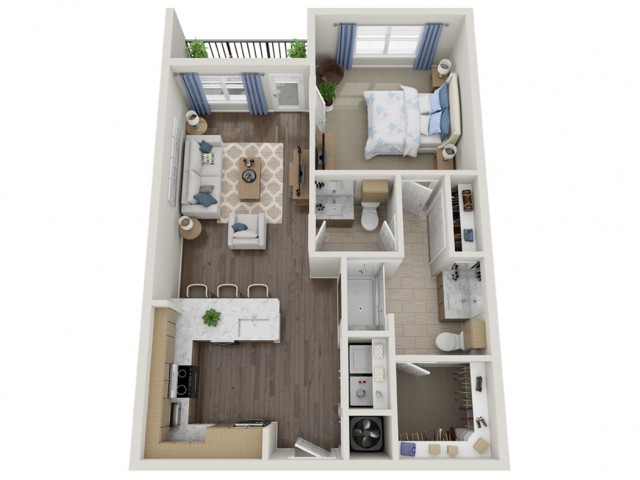 B1 | 1 bed 2 bath | from 806 square feet