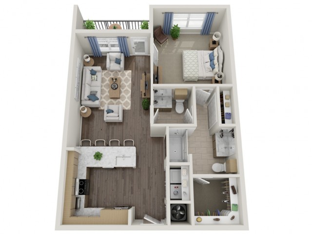B3 | 1 bed 2 bath | from 836 square feet