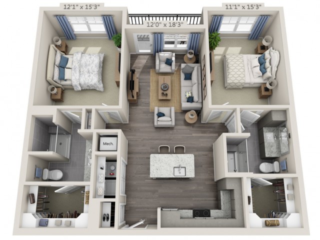 Overture Providence 55+ Active Adult Apartment Homes - B1A
