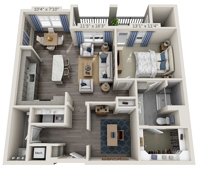 A4 | 1 bed 2 bath | from 990 square feet