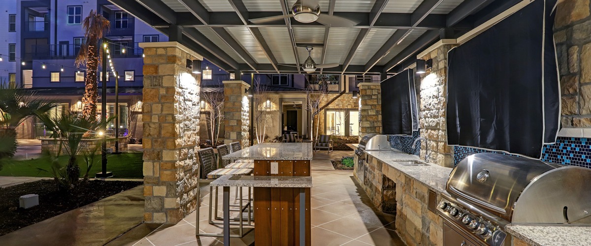 Outdoor Lounge with BBQ Grill Area