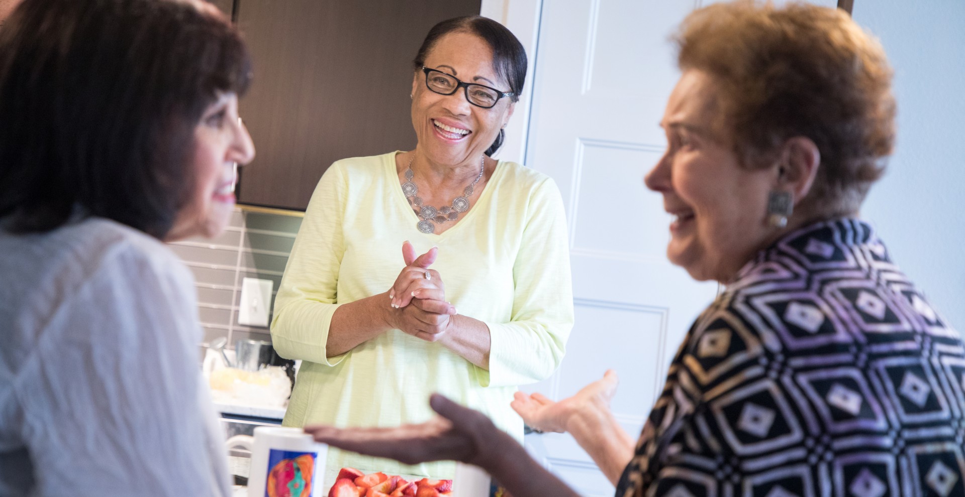 Residents talking.