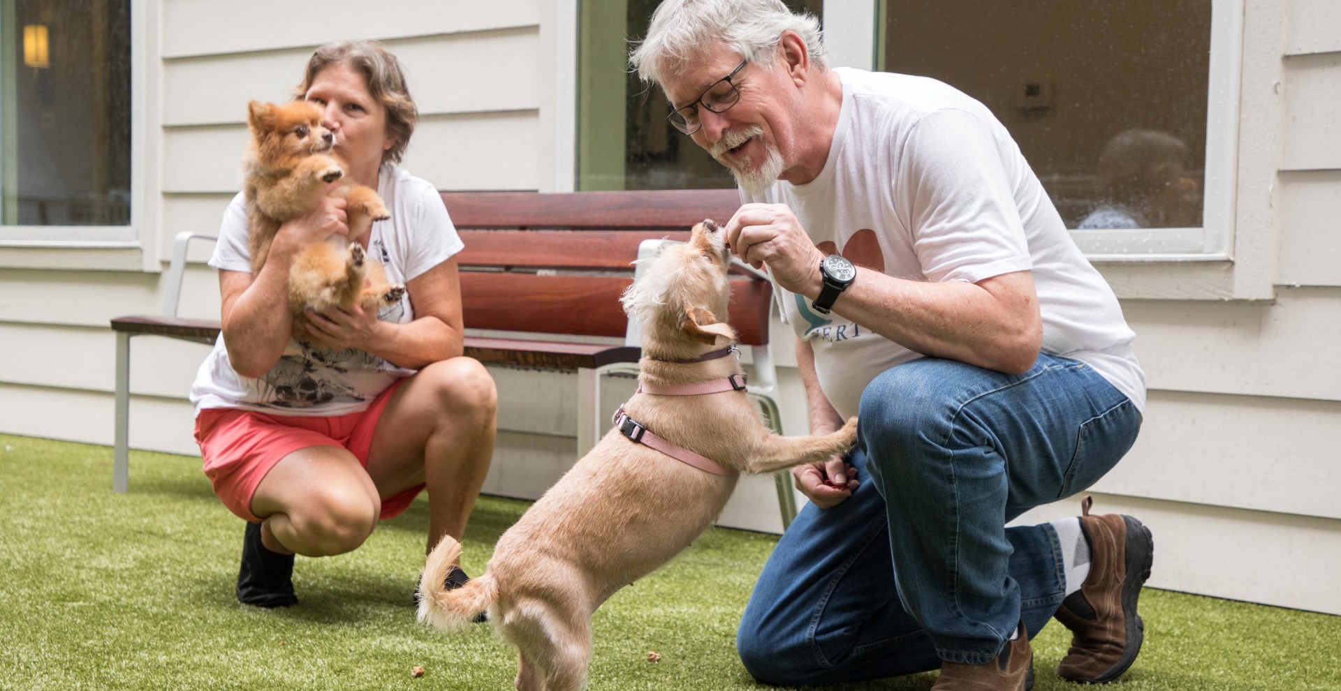 Residents Playing With Their Pets