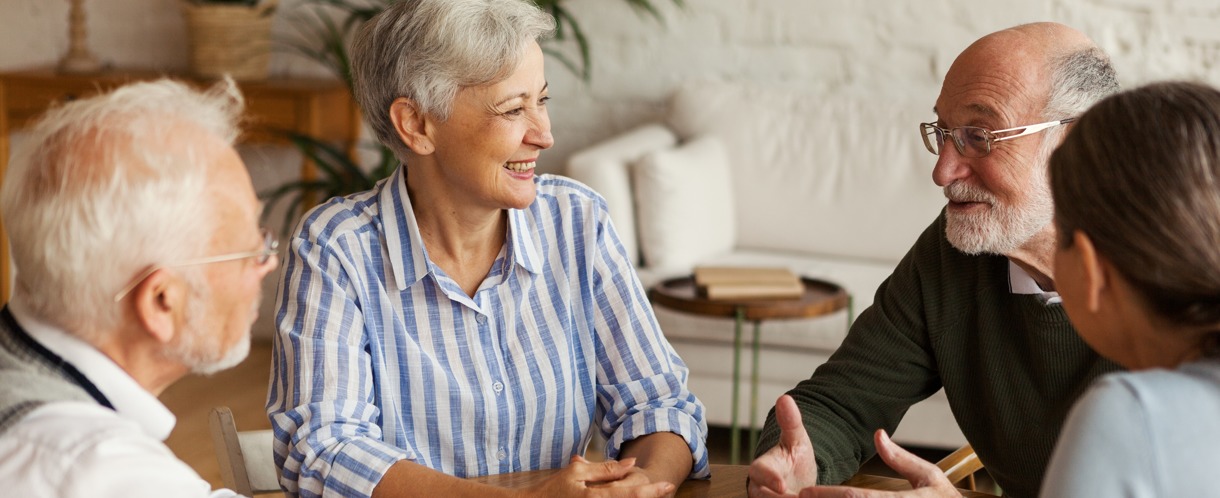 Residents talking