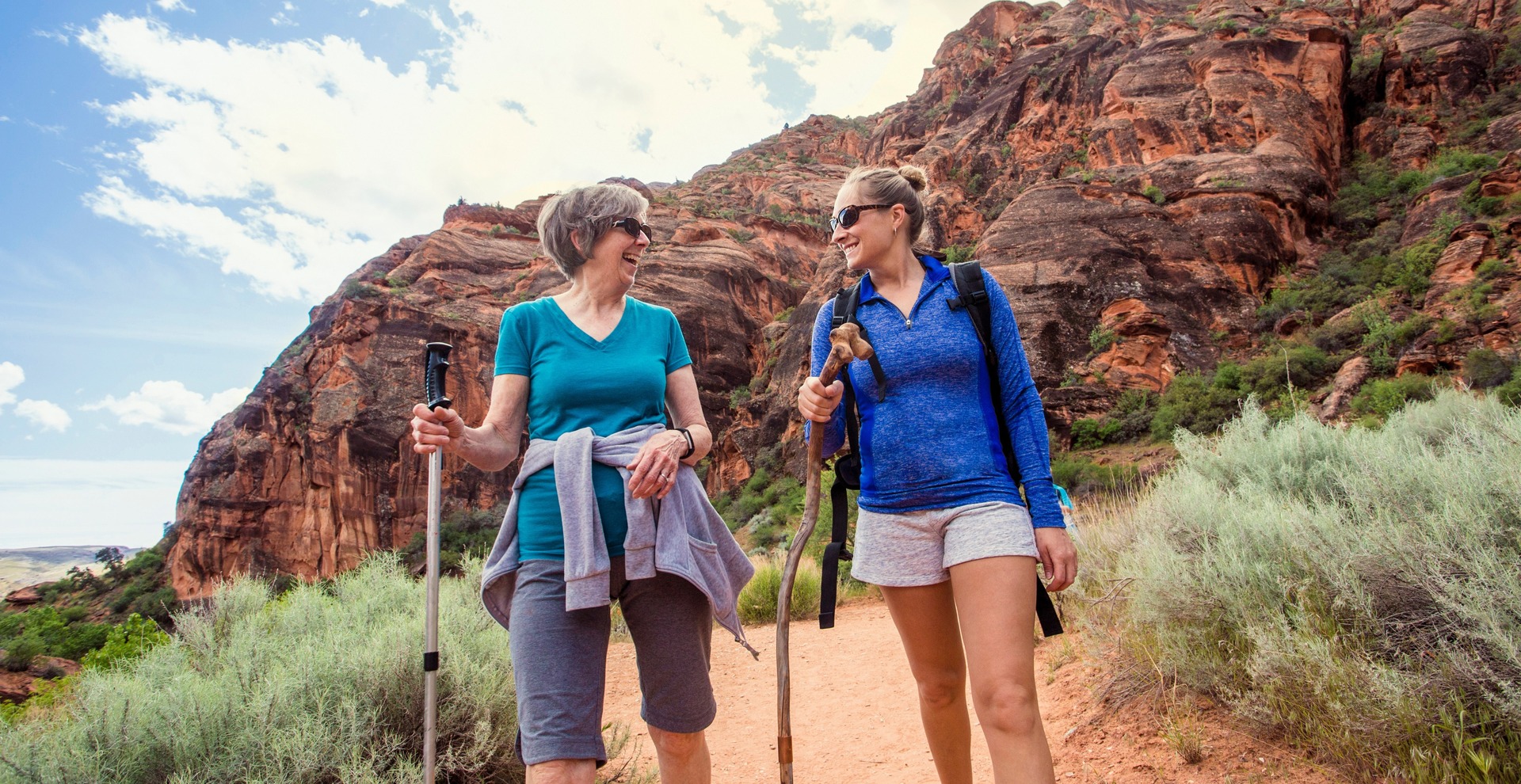 Friends hiking