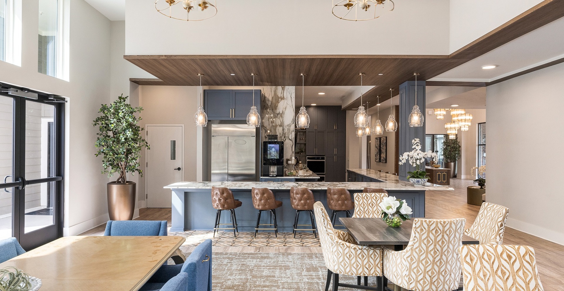 Bright Clubroom and Elegant Coffee Bar at a 55+ Active Adult Apartment Community in Huntersville