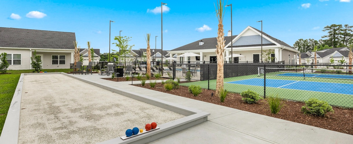 Bocce ball and tennis court