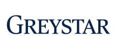 Elegant Greystar logo in bold navy blue, capturing the essence of modern living.