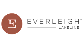Elegant Everleigh Lakeline logo featuring a stylish 'E' emblem with modern typography.