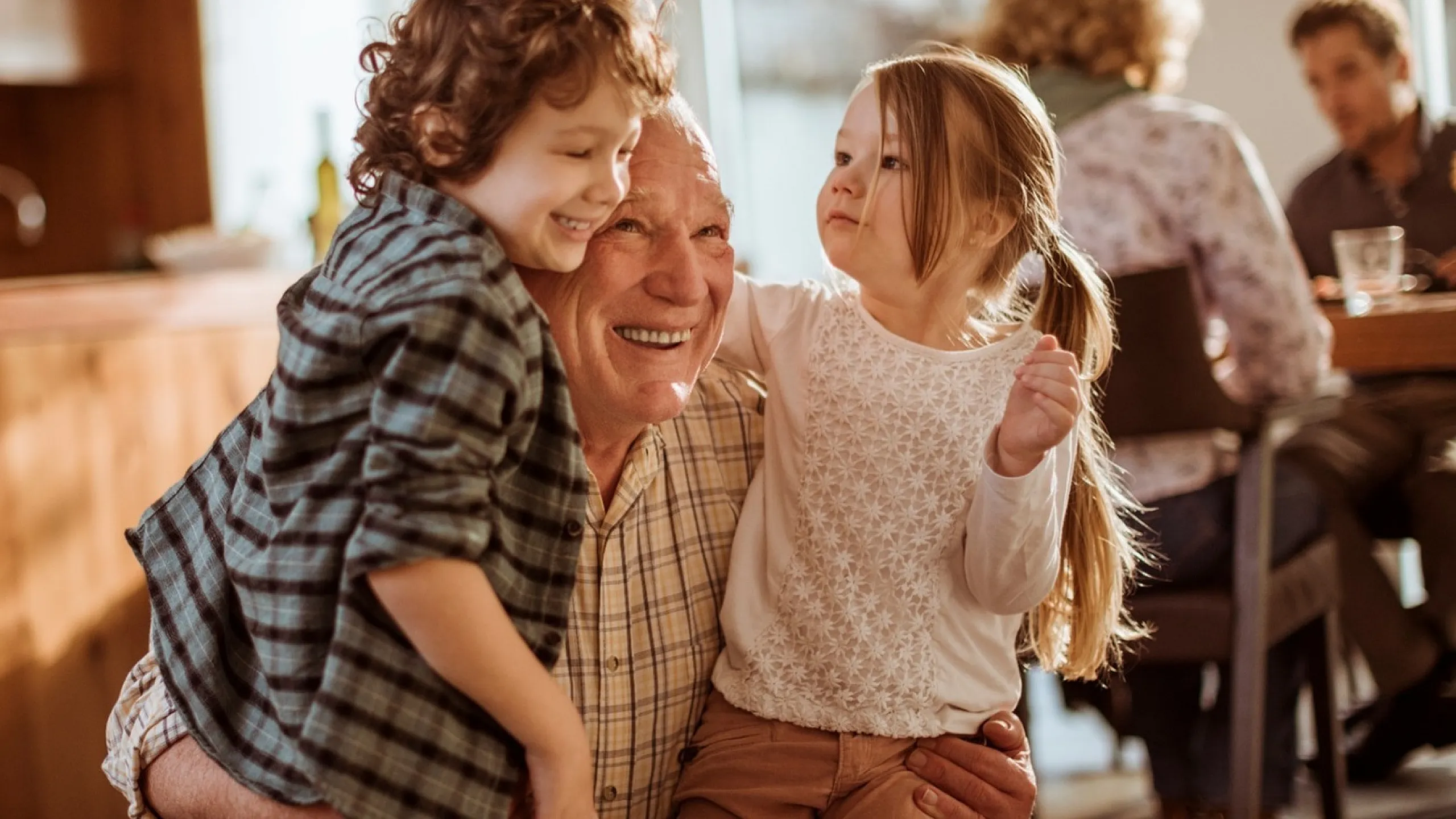 grandfather with grandchildren