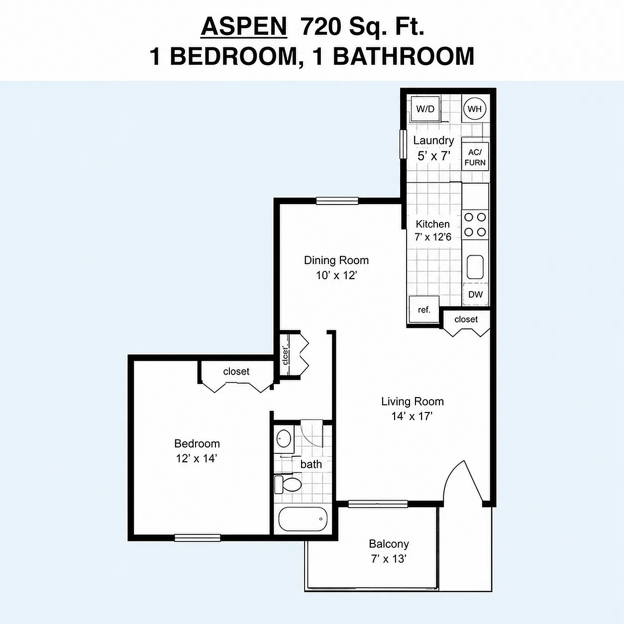 Aspen 1BR/1BA