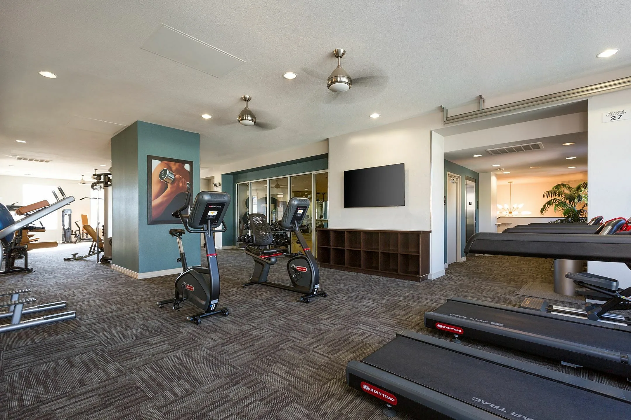 Fitness room at Aria on Cave Creek Apartments.