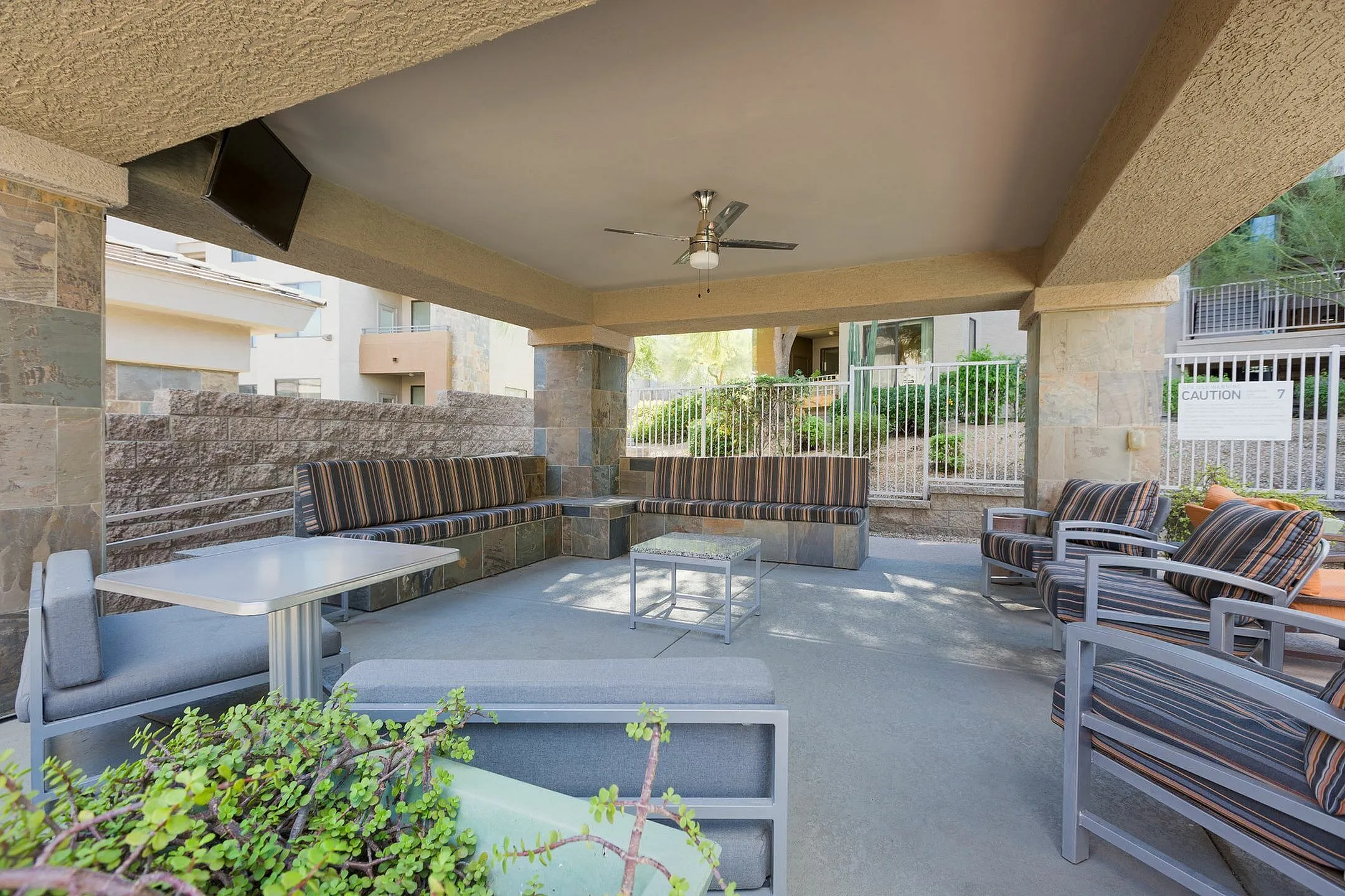 Outdoor grills at Aria on Cave Creek Apartments.