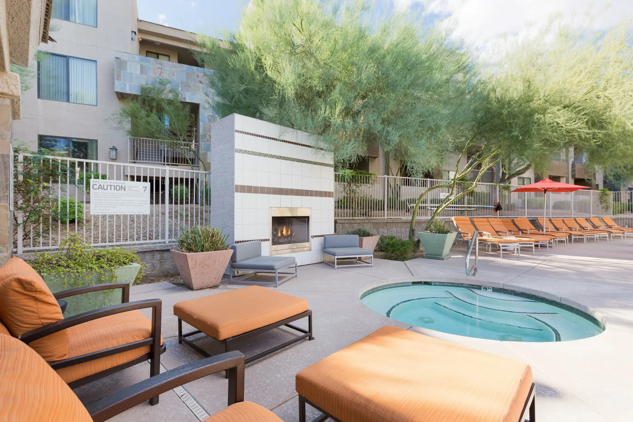 Spa and hot tub at Aria on Cave Creek Apartments.