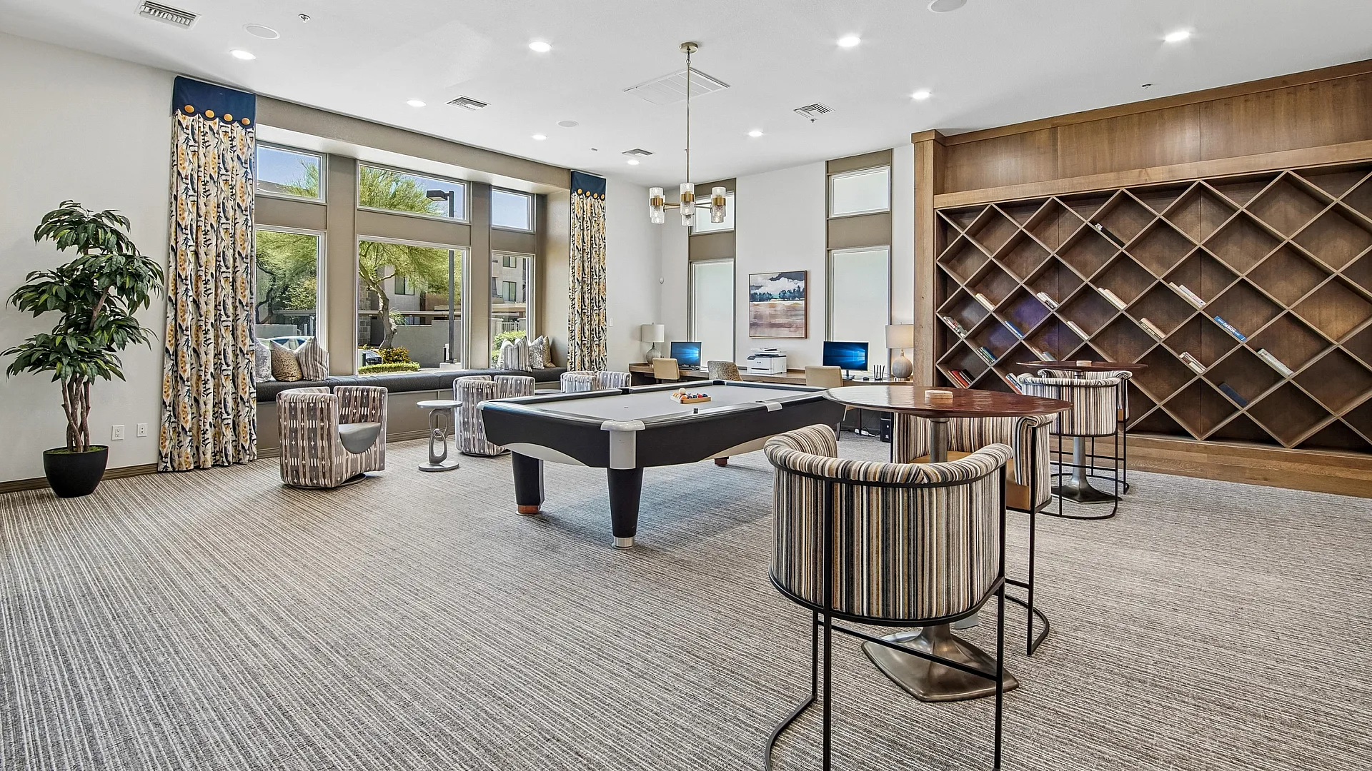 Shared game room at Aria on Cave Creek Apartments.