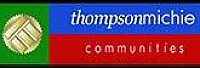 Thompson Michie Communities logo featuring a bold color palette and sleek design.
