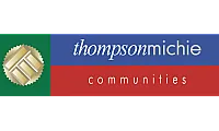 Vibrant and modern Thompson Michie Communities logo with a colorful geometric design.