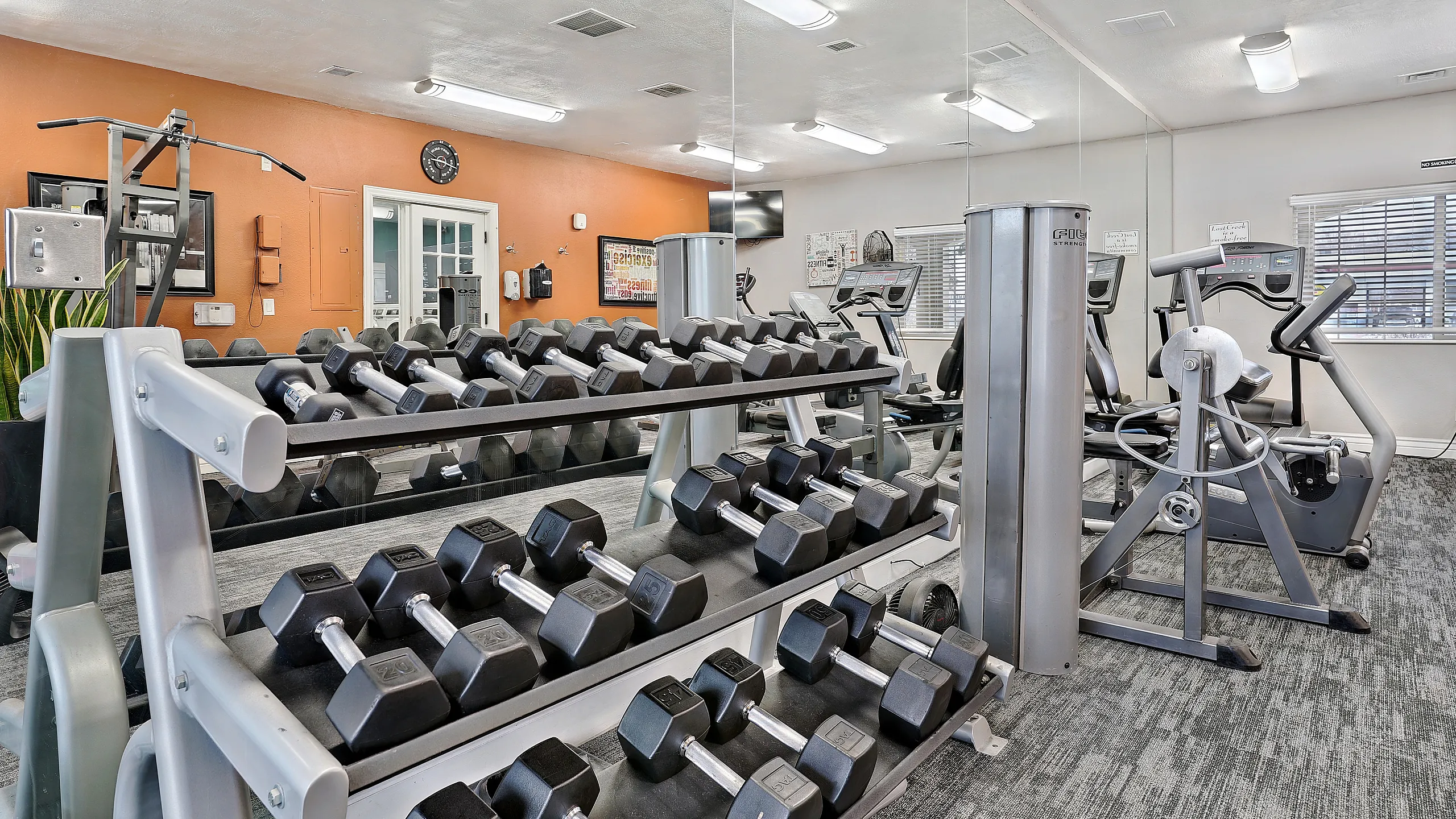 Inviting gym with modern equipment