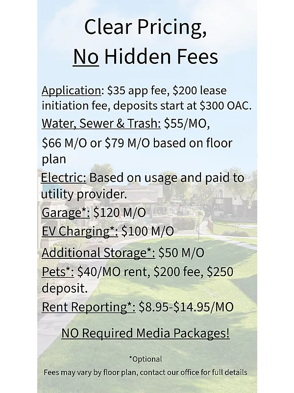 Transparent pricing