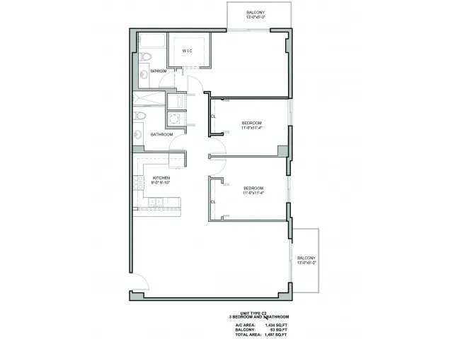 C2 | 3 Bedrooms, 2 Baths