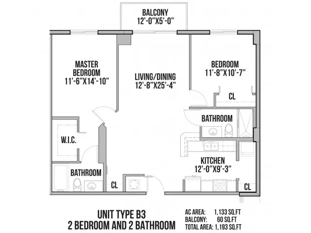 B3 | 2 Bedrooms, 2 Baths