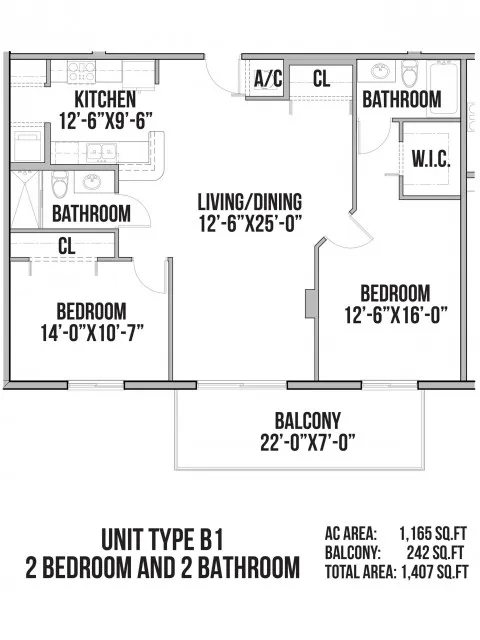 B1 | 2 Bedrooms, 2 Bath